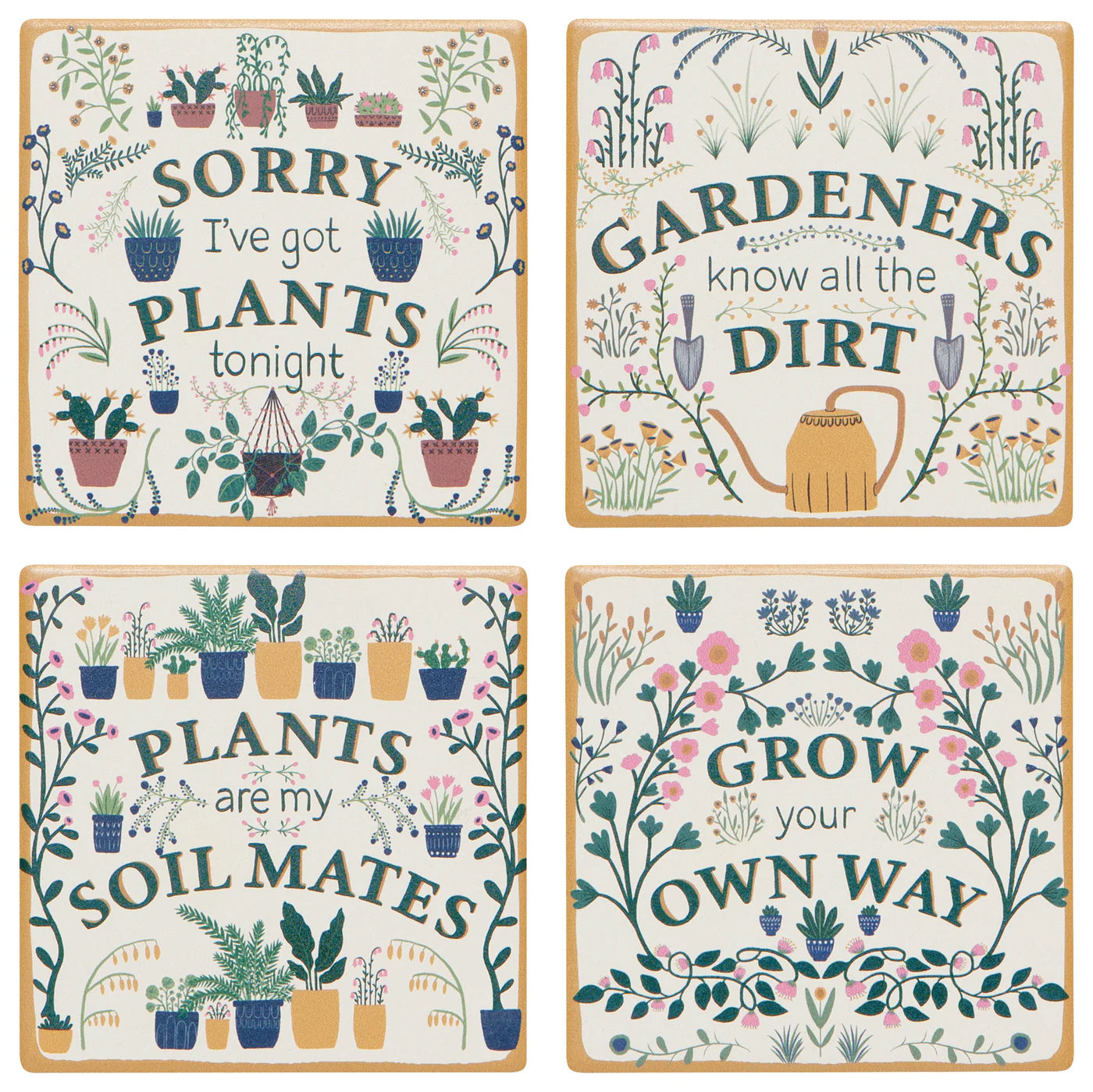 Grow Your Own Way Coaster - Set of 4