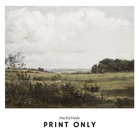 Cloudy Ski Landscape Print