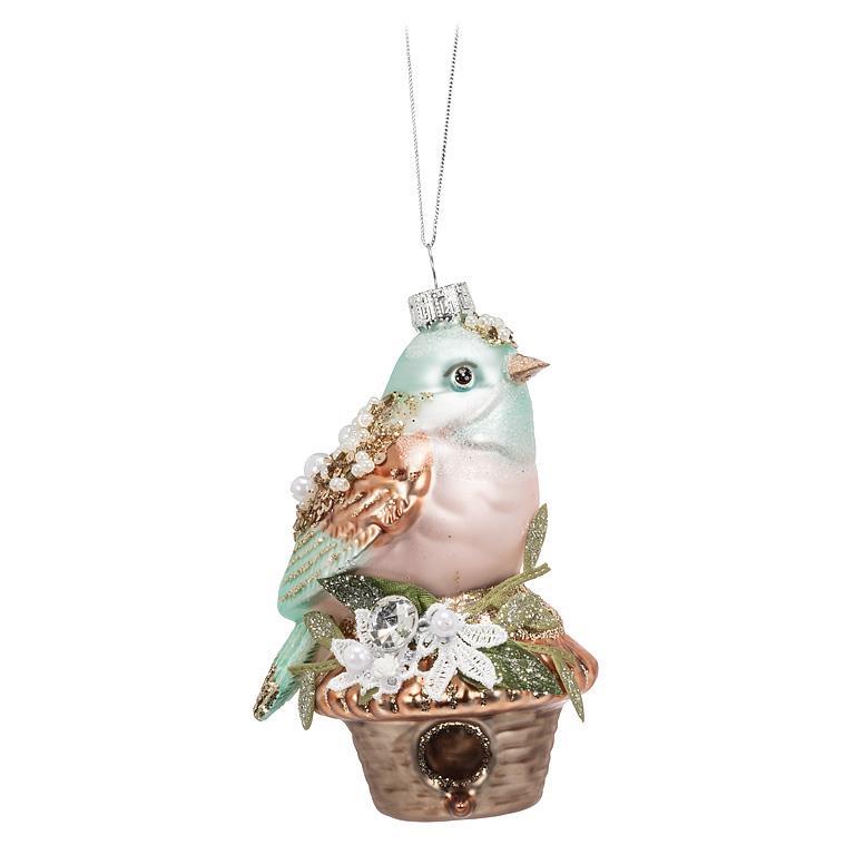 Bird on Birdhouse Ornament
