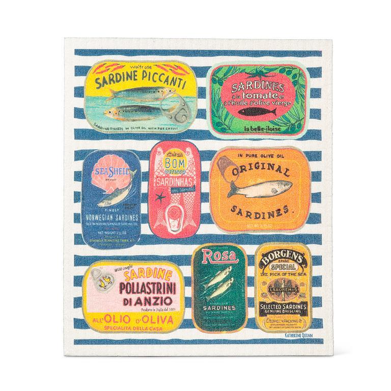 Sardine Tins Swedish Dishcloth
