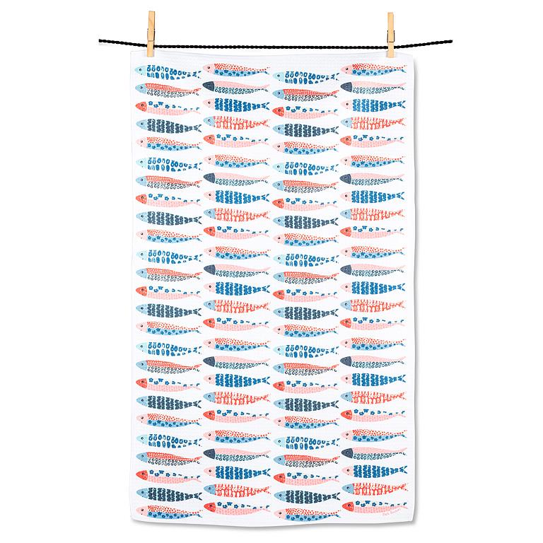 Rows of Fish Kitchen Towel