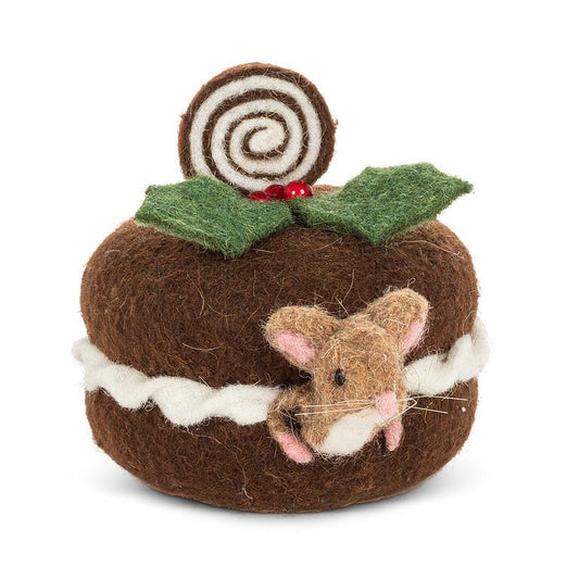 Mouse in Christmas Cake-4.5"H