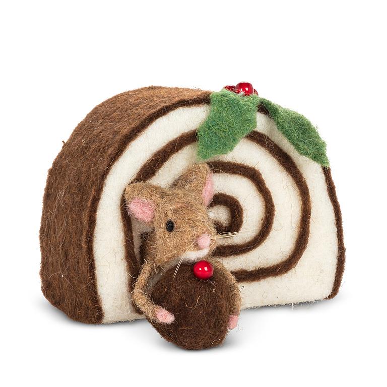 Mouse w/Swiss Roll Cake-3.5"