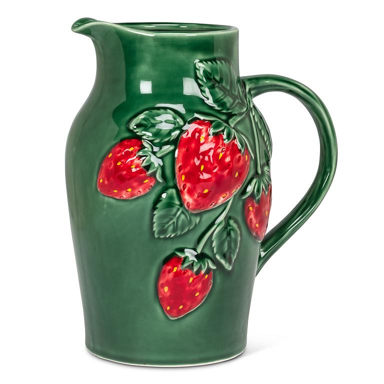 Lg Strawberry & Leaf Jug