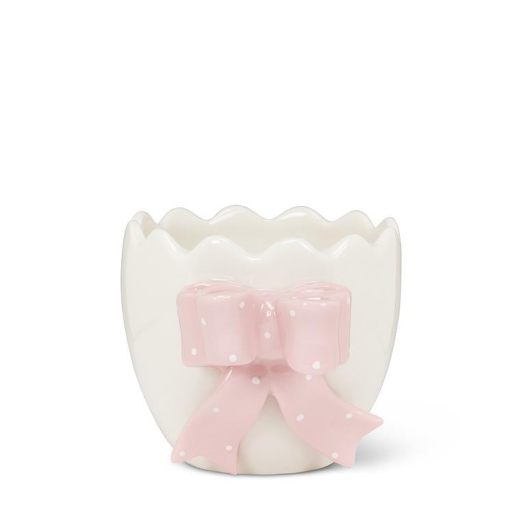 Sm Egg Vase with Pink Bow