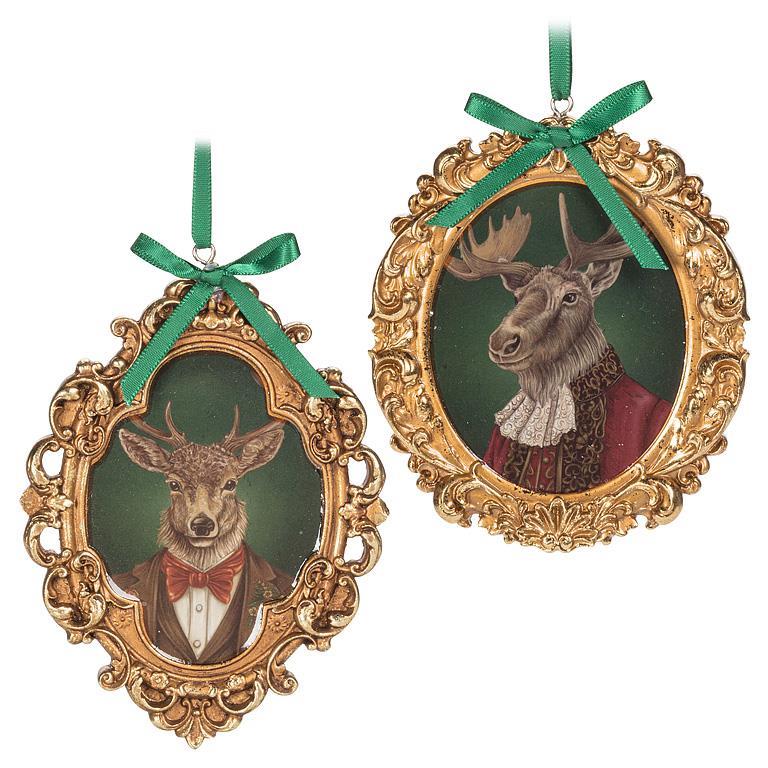 Stag & Moose Portrait Ornament
