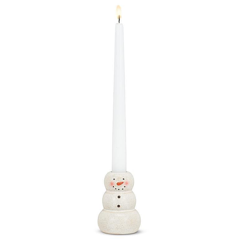 Small Happy Snowman Taper Holder