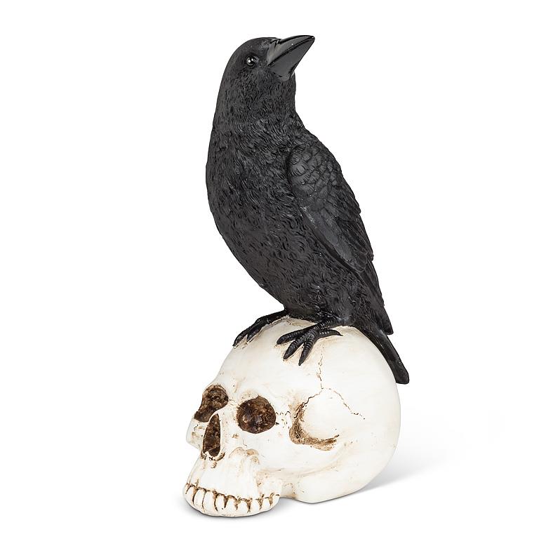 Raven Perched on Skull-8.5"