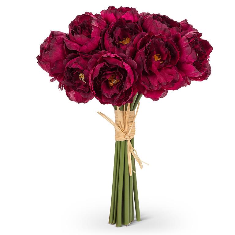 Stem Peony Bouquet -Burgandy