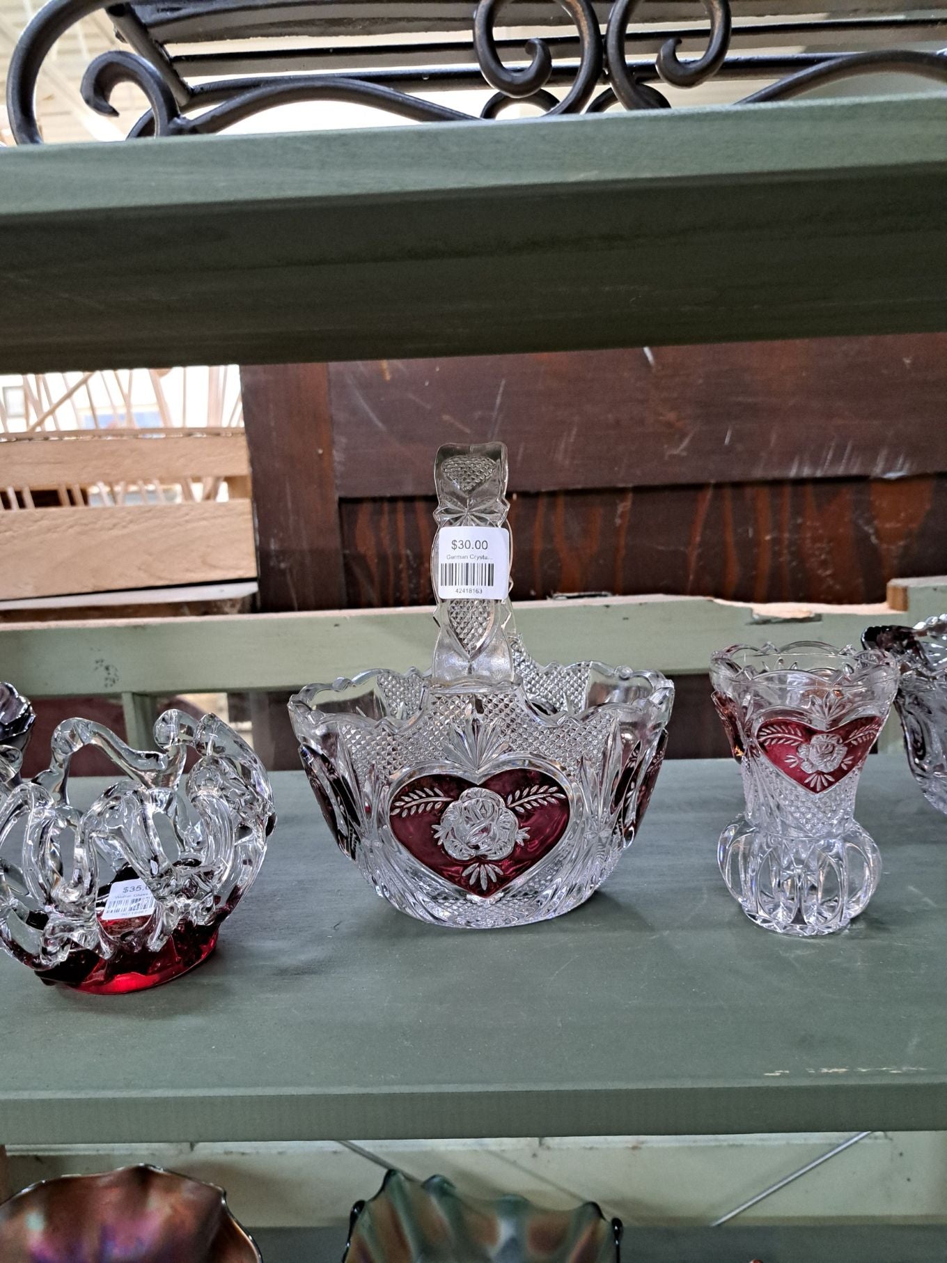 German Crystal Basket - 1