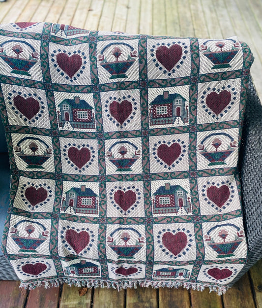 Hearts and Home/ Schoolhouse Vintage Throw - 1