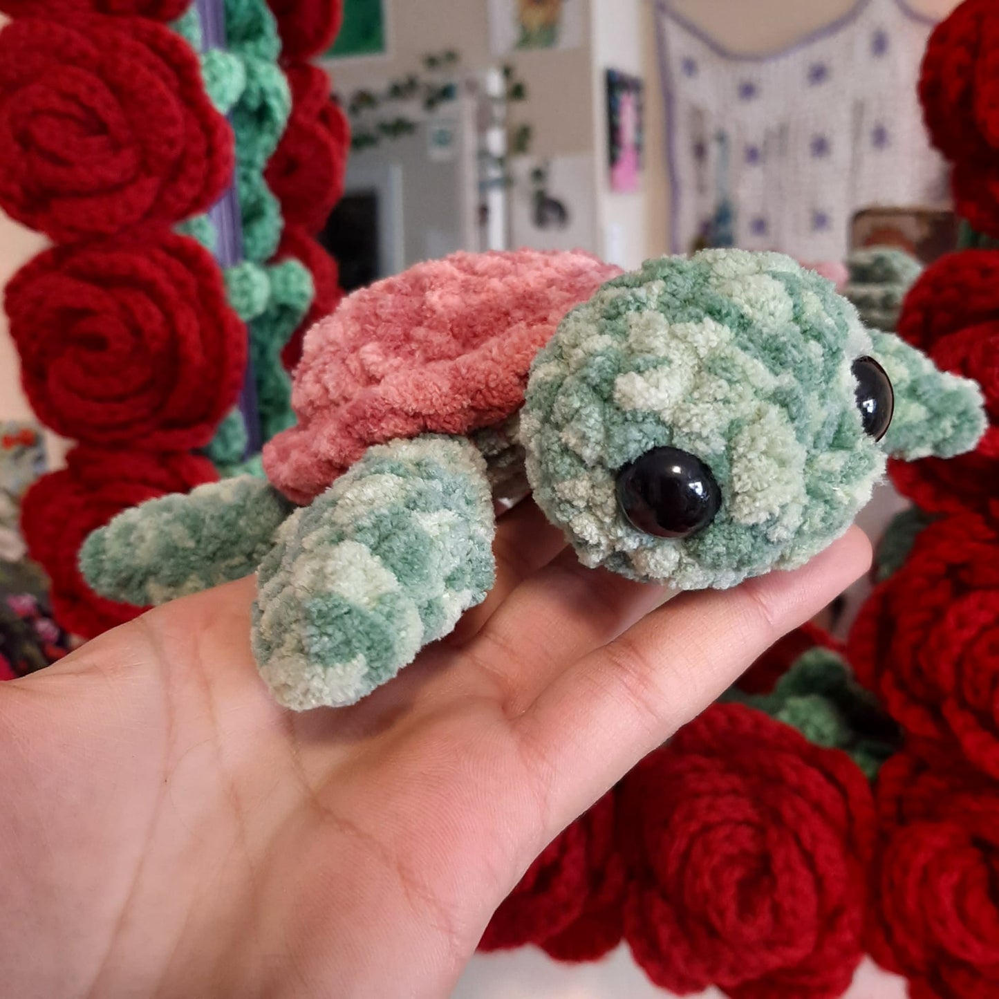 Fuzzy Pink Turtle - 1