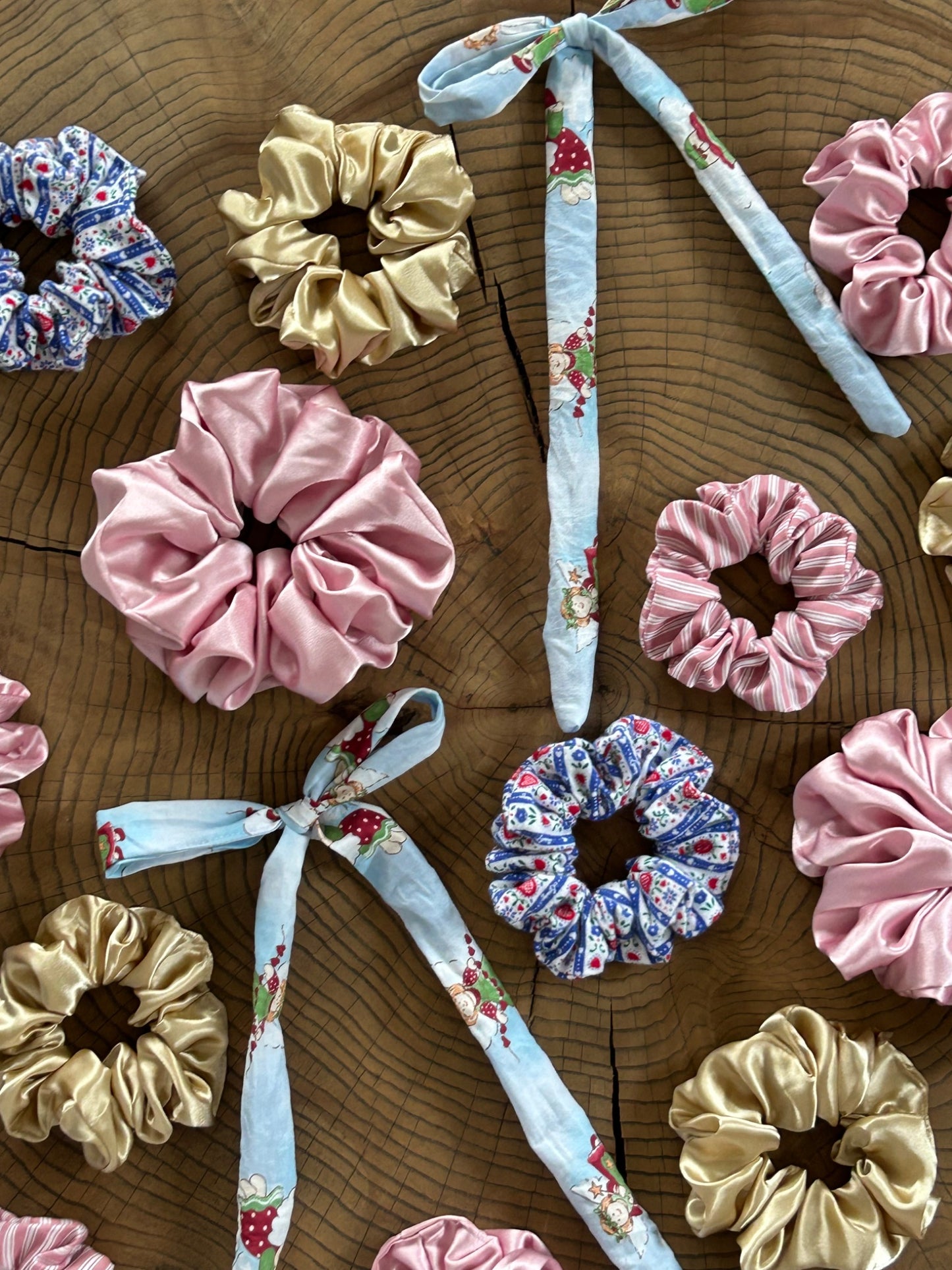 the gold satin upcycled scrunchie - 2