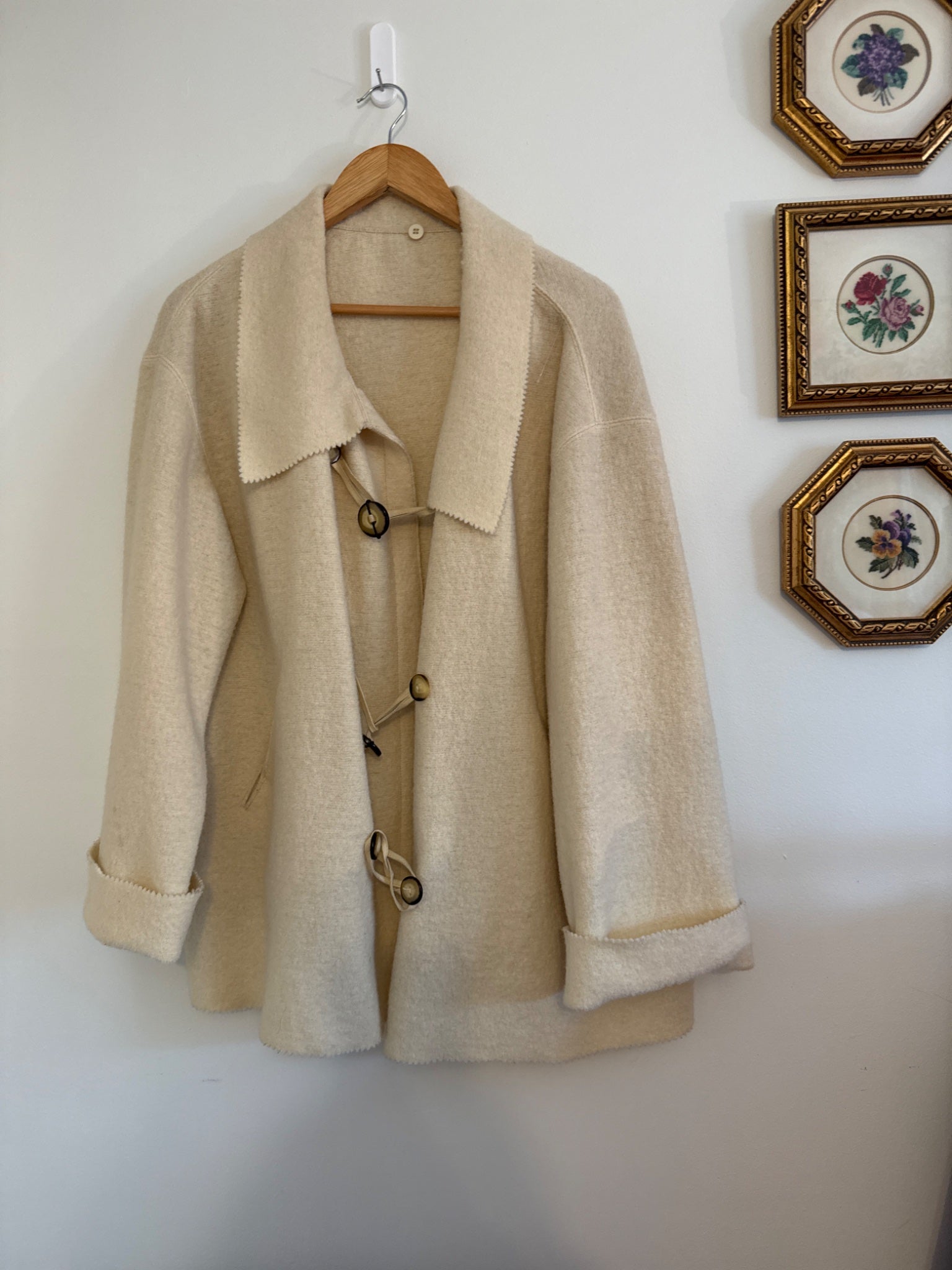 Beige wool coat - 1