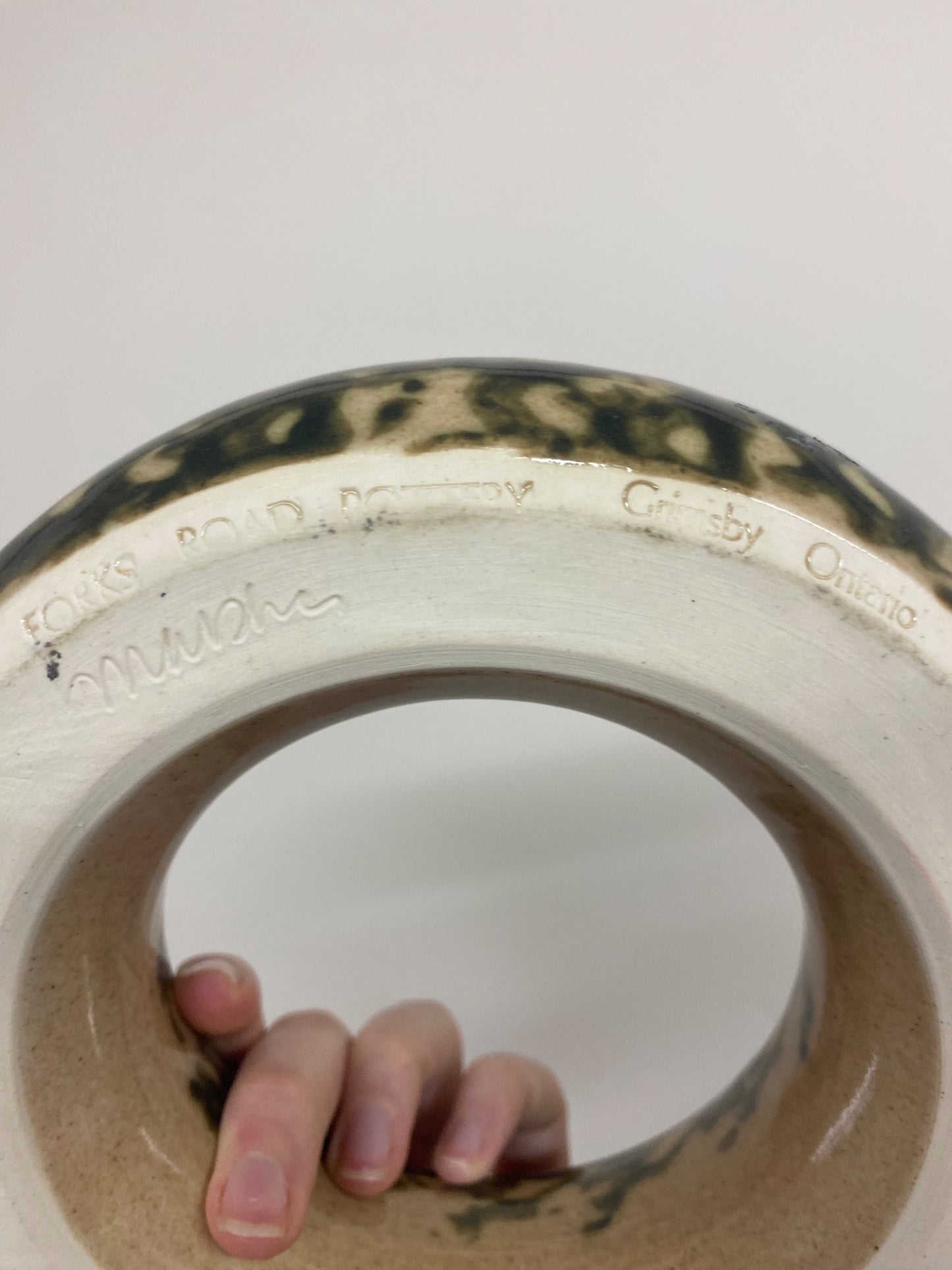 pottery pansy ring vase - 2