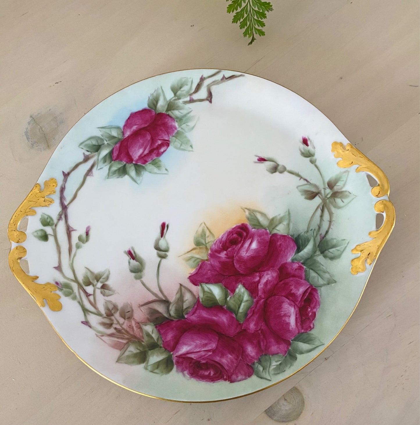 Hand Painted Cake Plate - 1