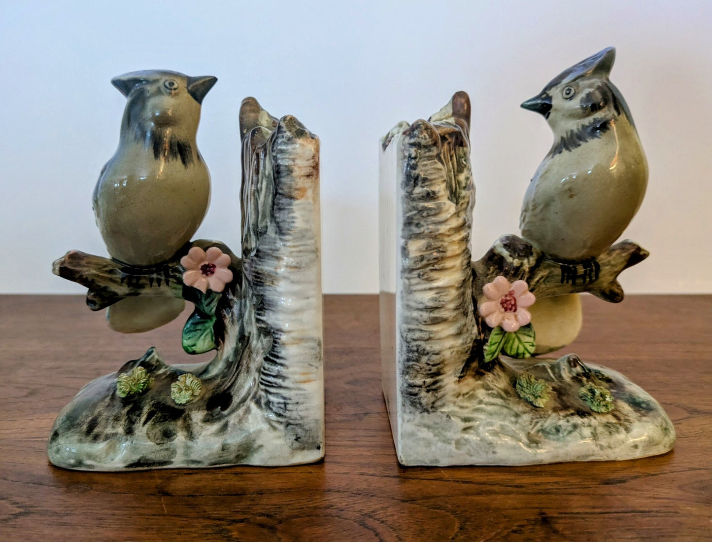 Pair of Blue Jay Bookends - Japan - 1