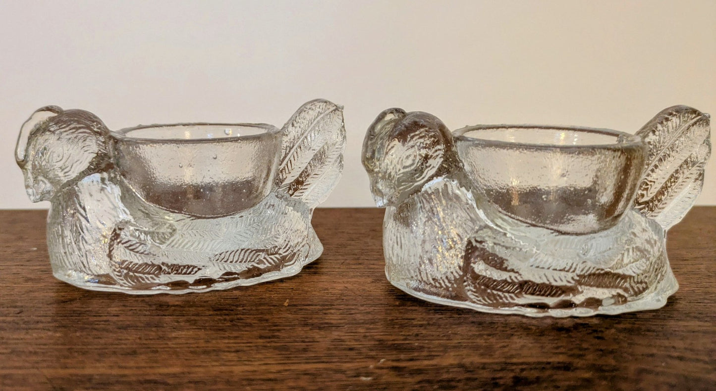 Pair of Glass Hen Egg Cups - 1