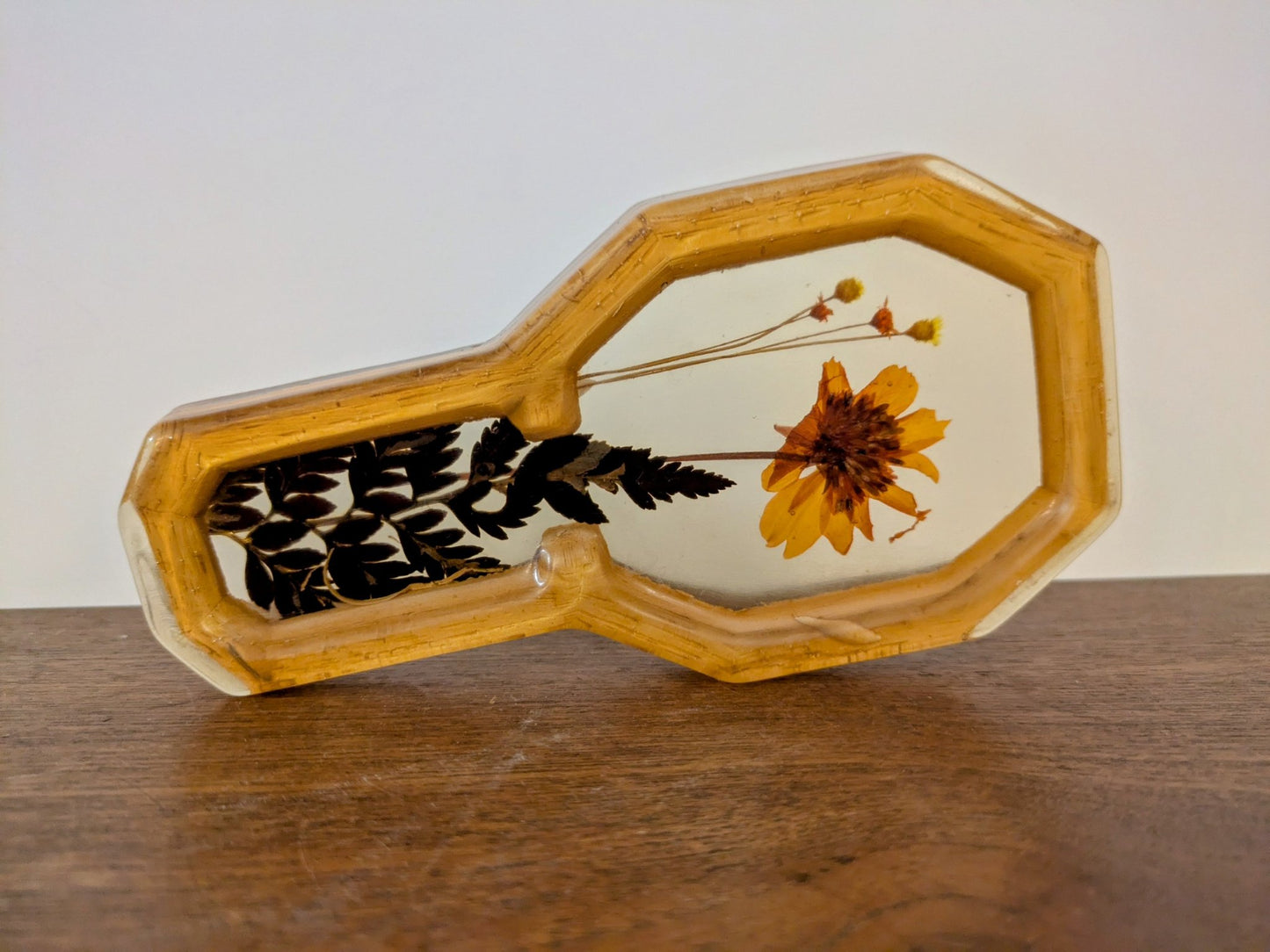 Lucite Spoon Rest Pressed Flowers - 1