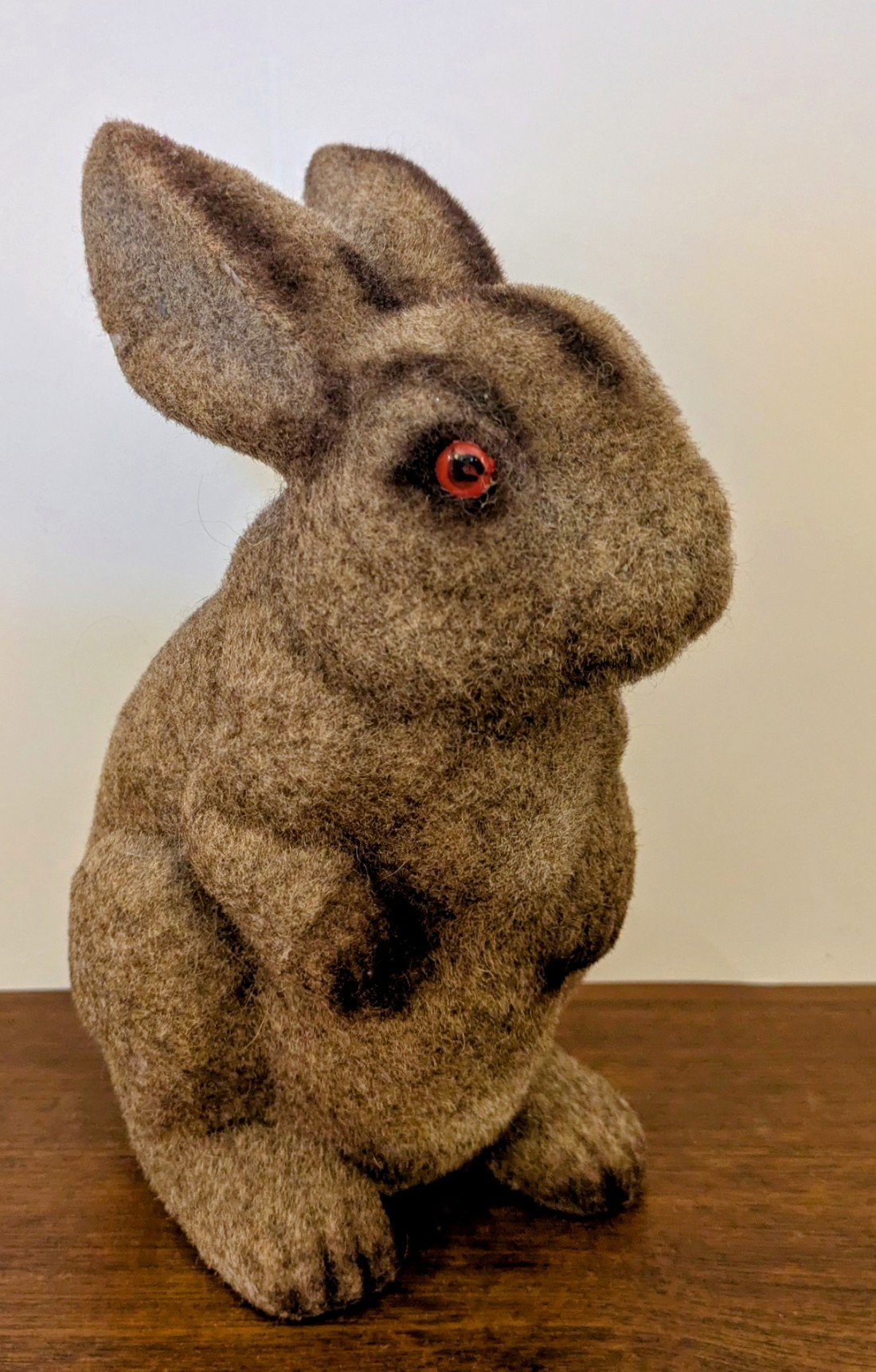 Vintage Flocked Bunny Rabbit Bank - 1