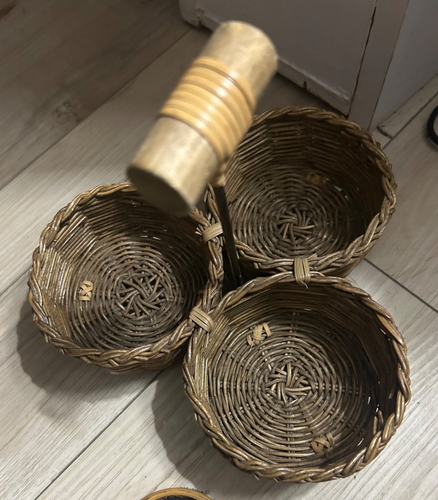 Wicker Handled Condiment Holder - 1