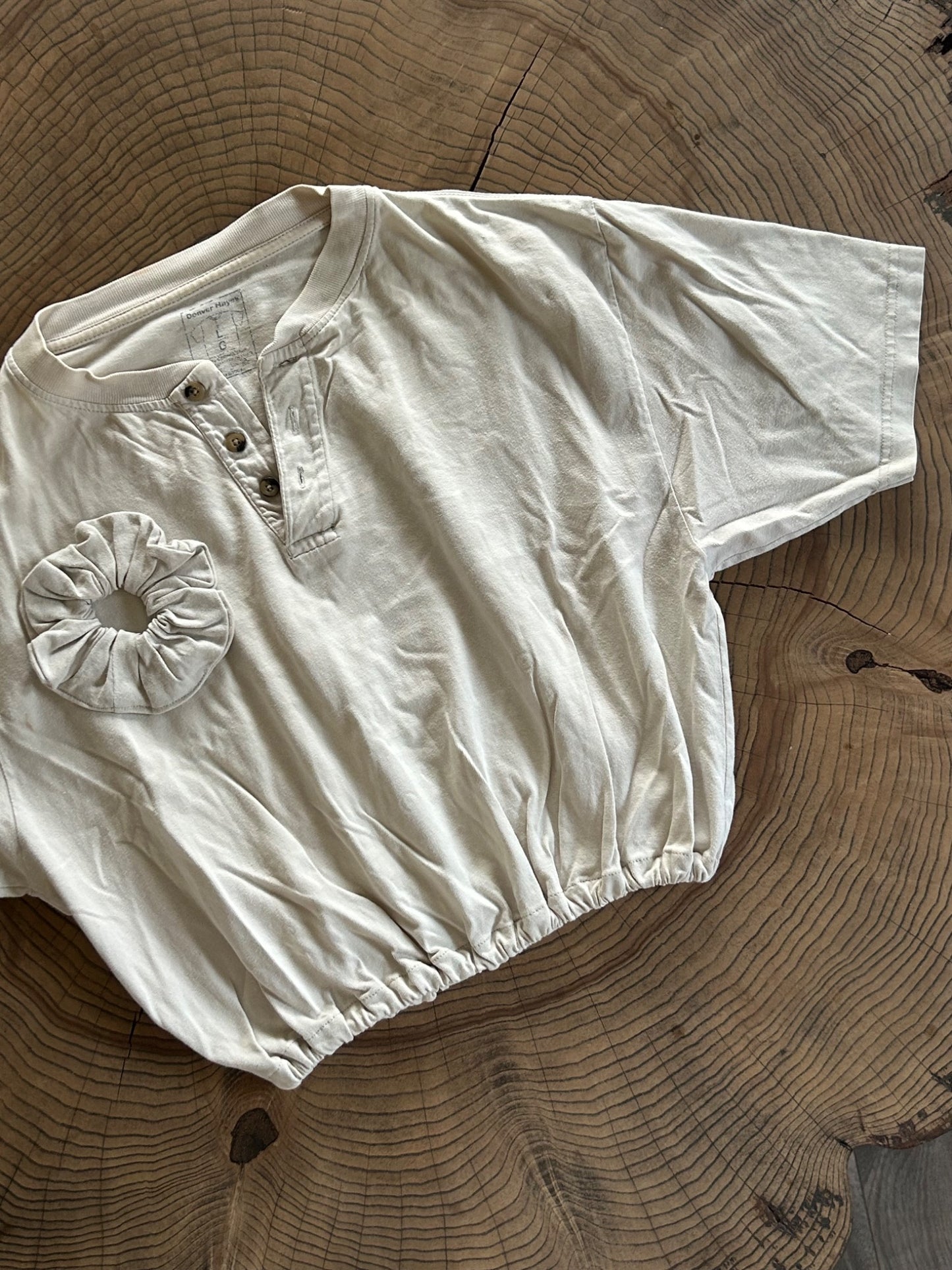 the cream henley tee set - 1