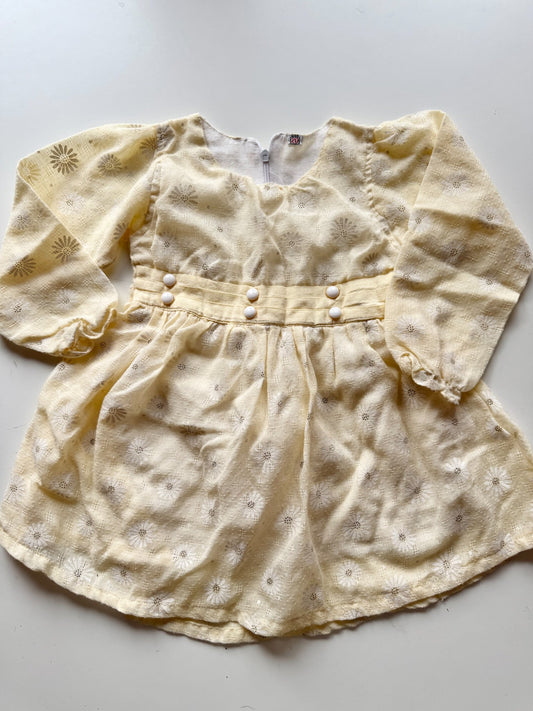 0328 Vintage girls' yellow dress - 1