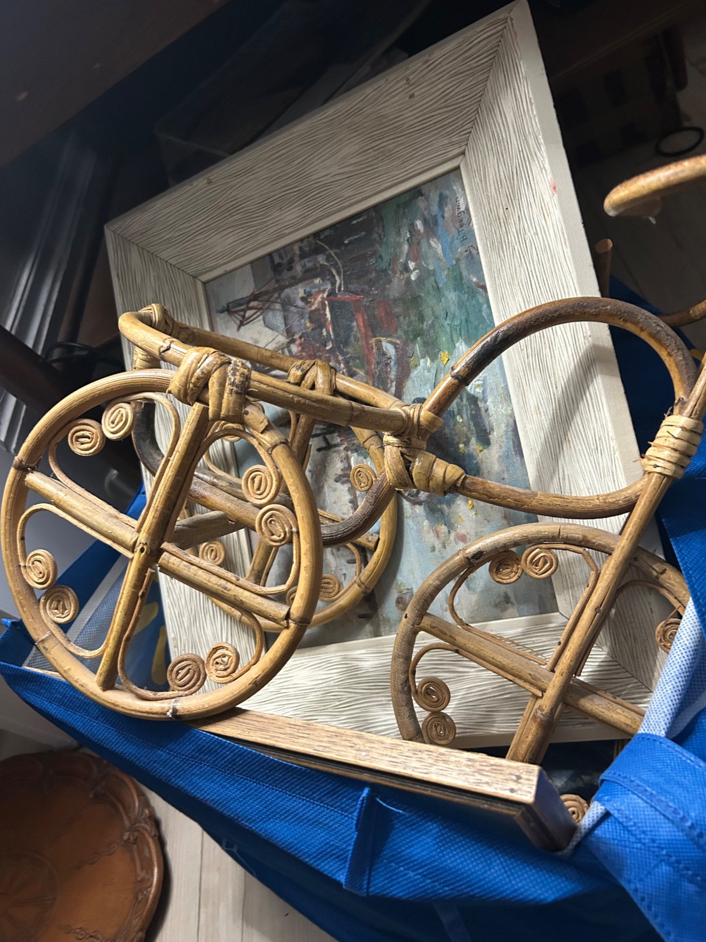 Wicker Tricycle Plant Stand