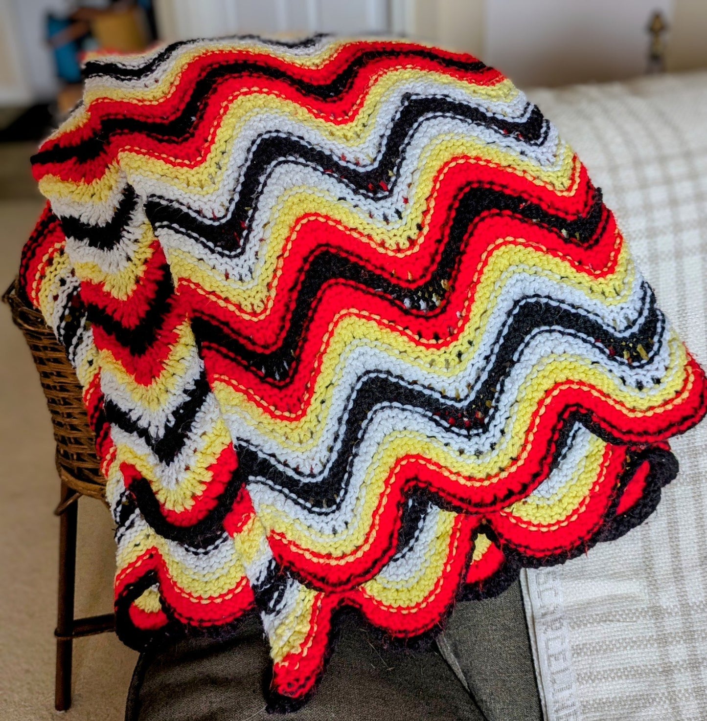 Vintage Crochet Throw 72"x56"