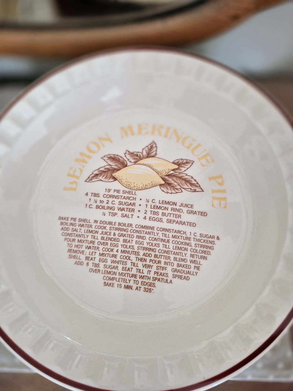 Lemon Meringue Recipe Pie plate