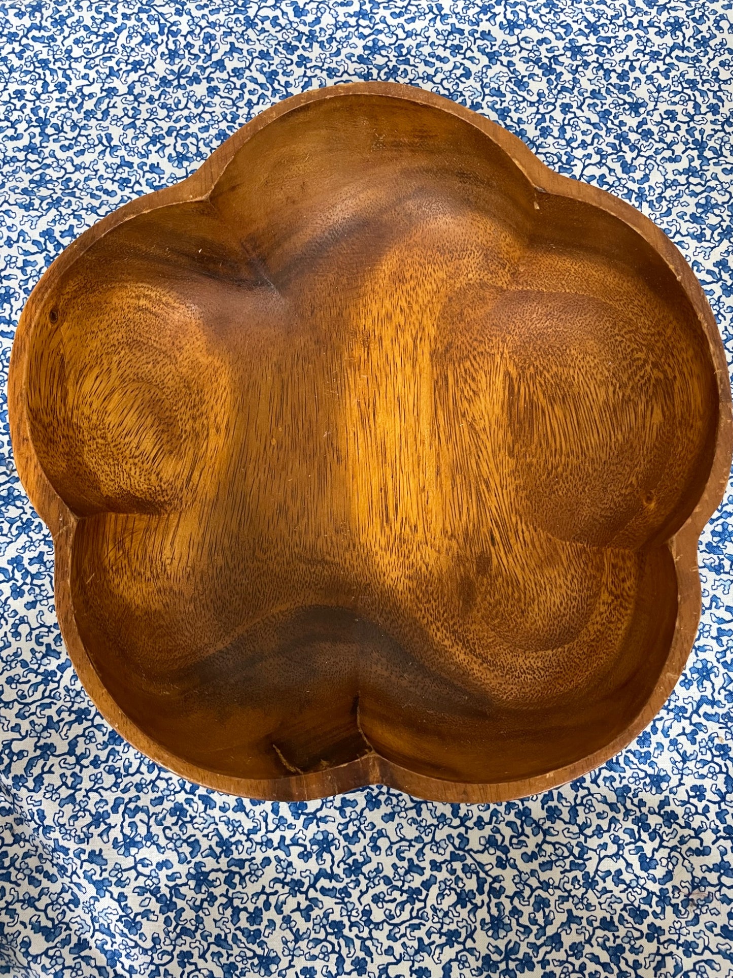 large wooden flower bowl
