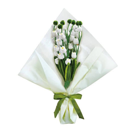 DIY Chenille Flower Bouquet Kit – White Tulip