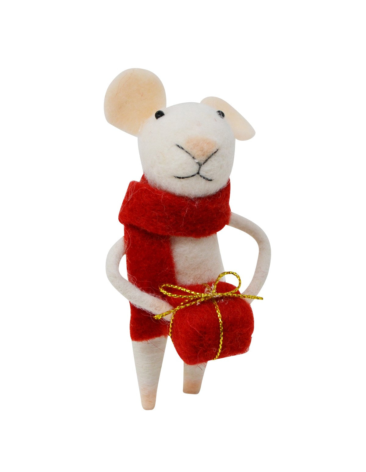 Mouse with Red Gift Ornament