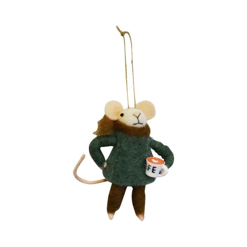 Mouse Coffee Mug Ornament