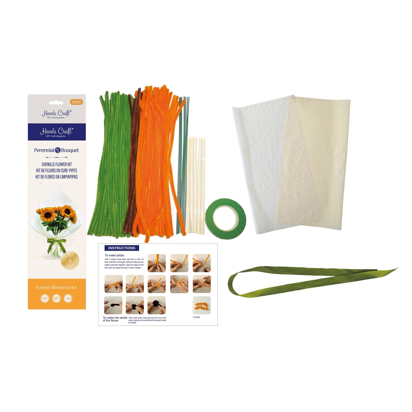 DIY Chenille Flower Bouquet Kit – Sunflower