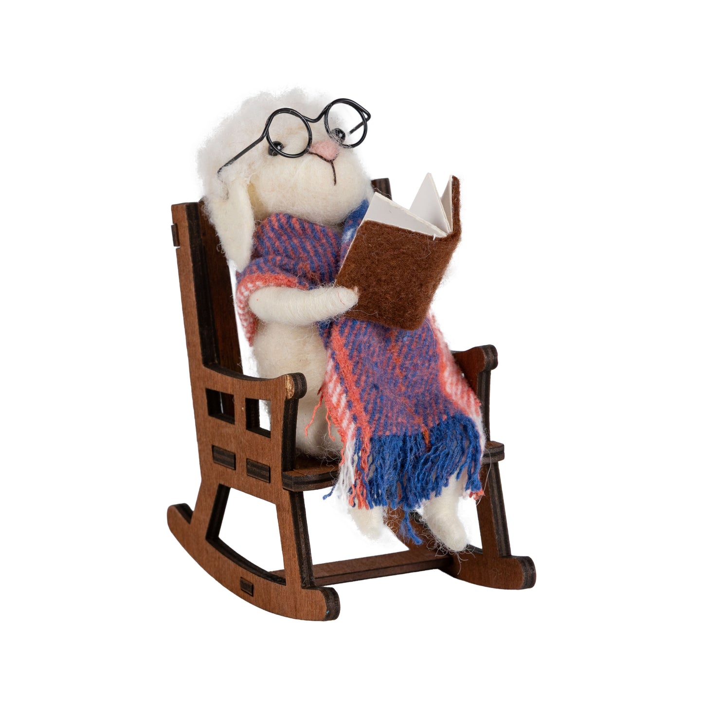Felt Lamb in Rocker Ornament