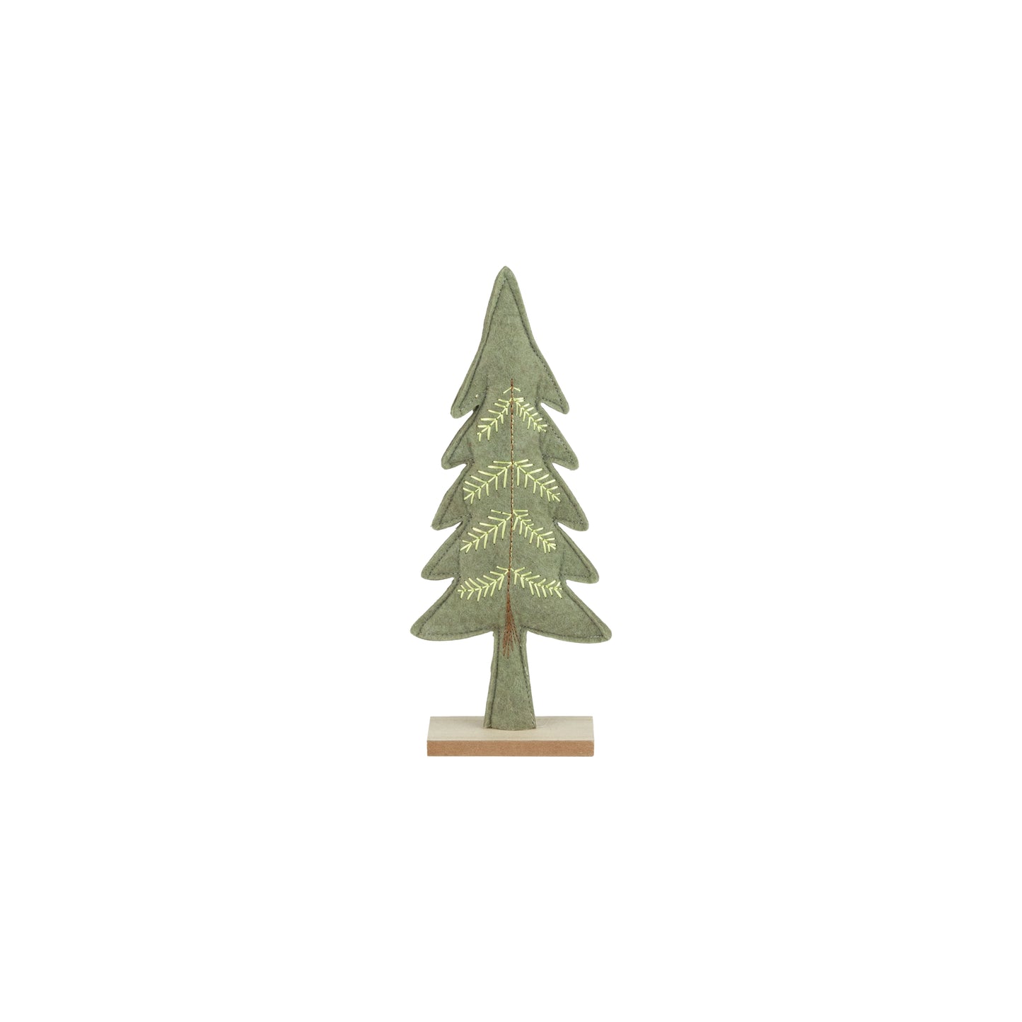 Green embroidered felt fir ,