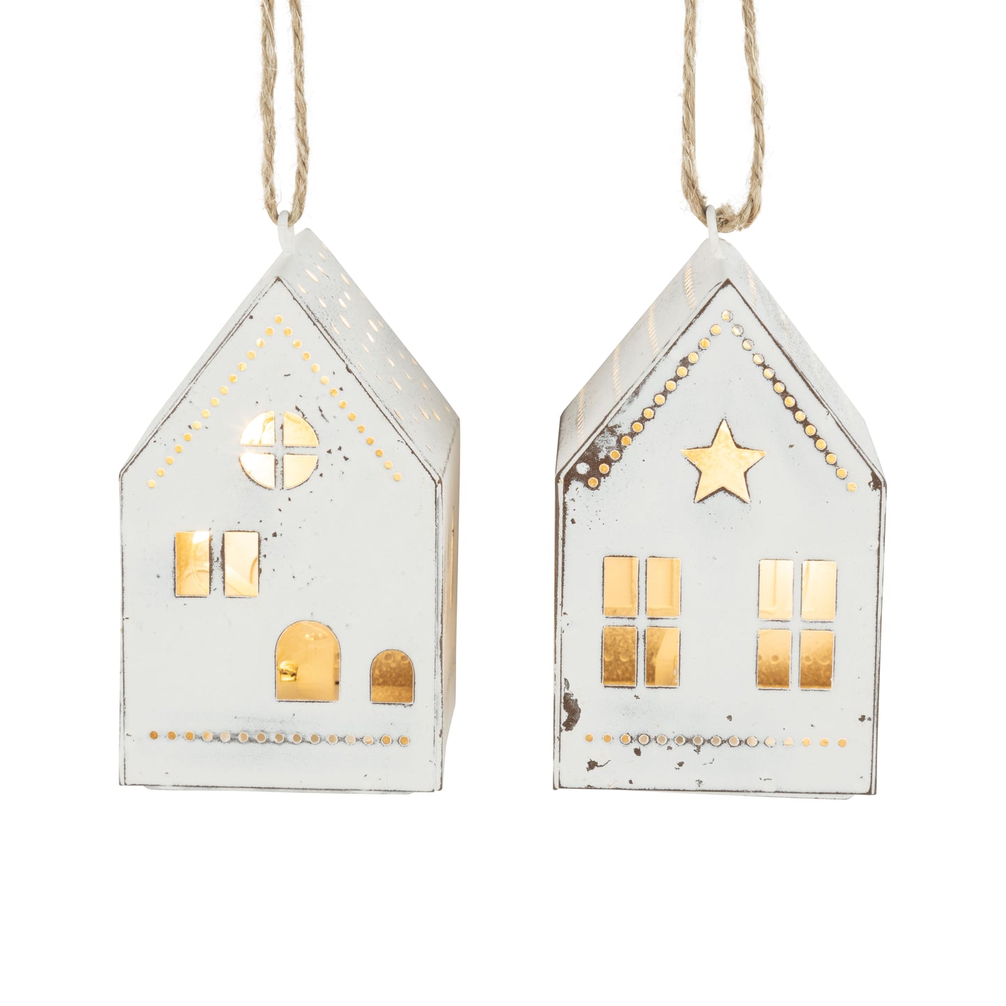 white metal house ornament