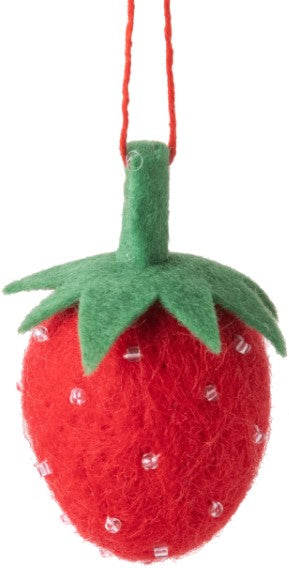 Felt strawberry ornament