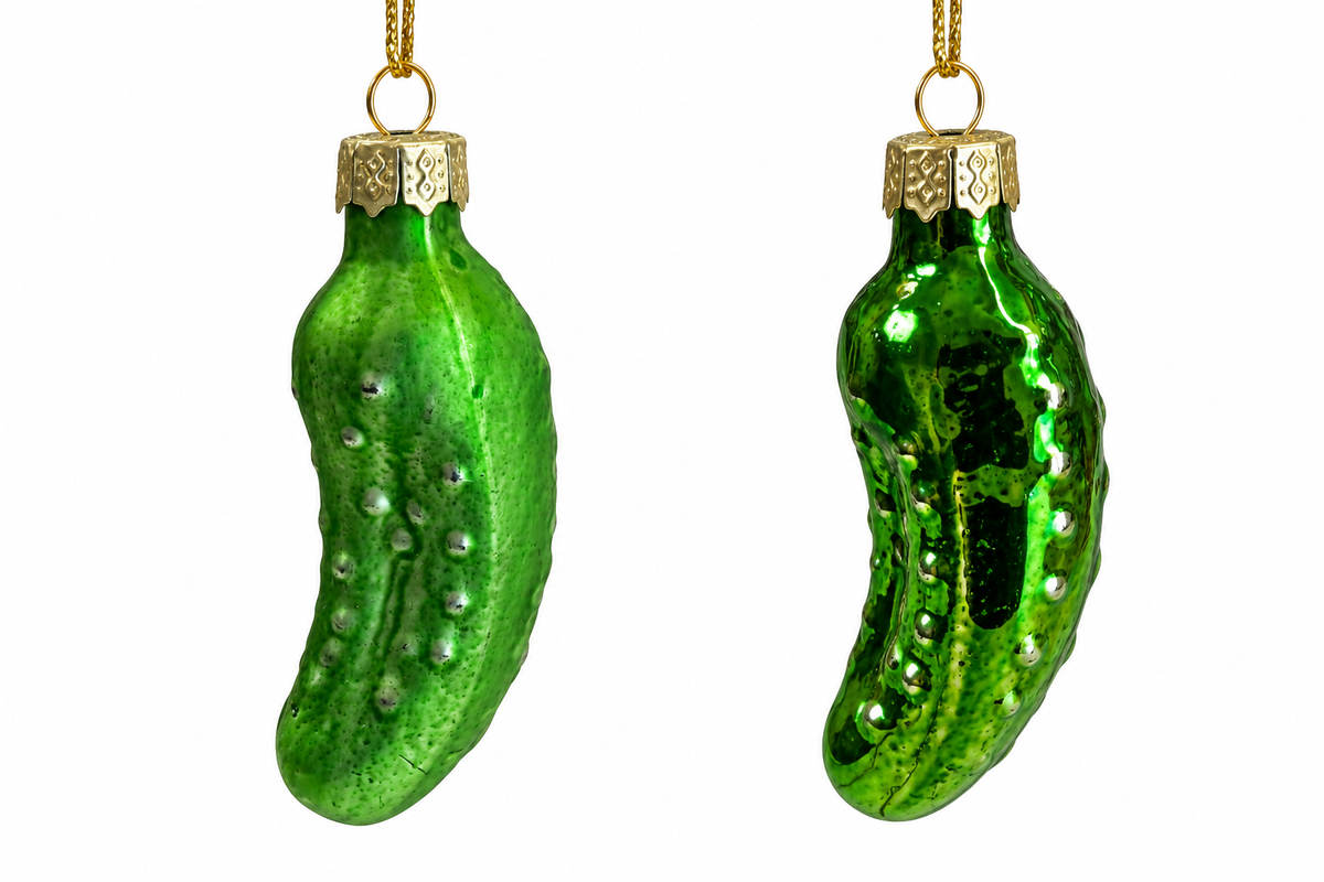 blown glass pickle ornament