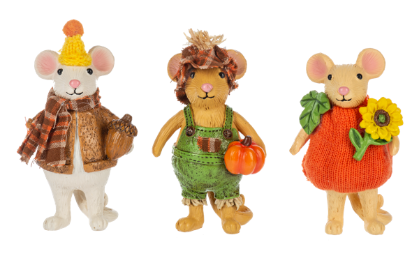Dressed Up Fall Mice Figurine
