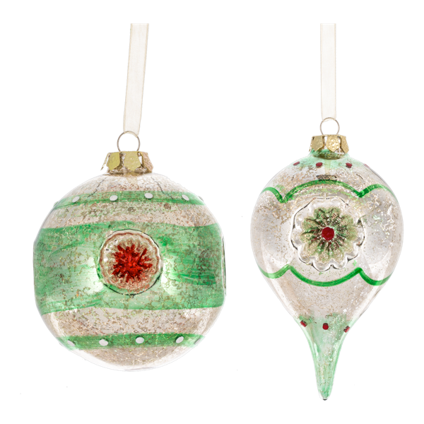 Vintage Reflector Ball & Drop Ornament