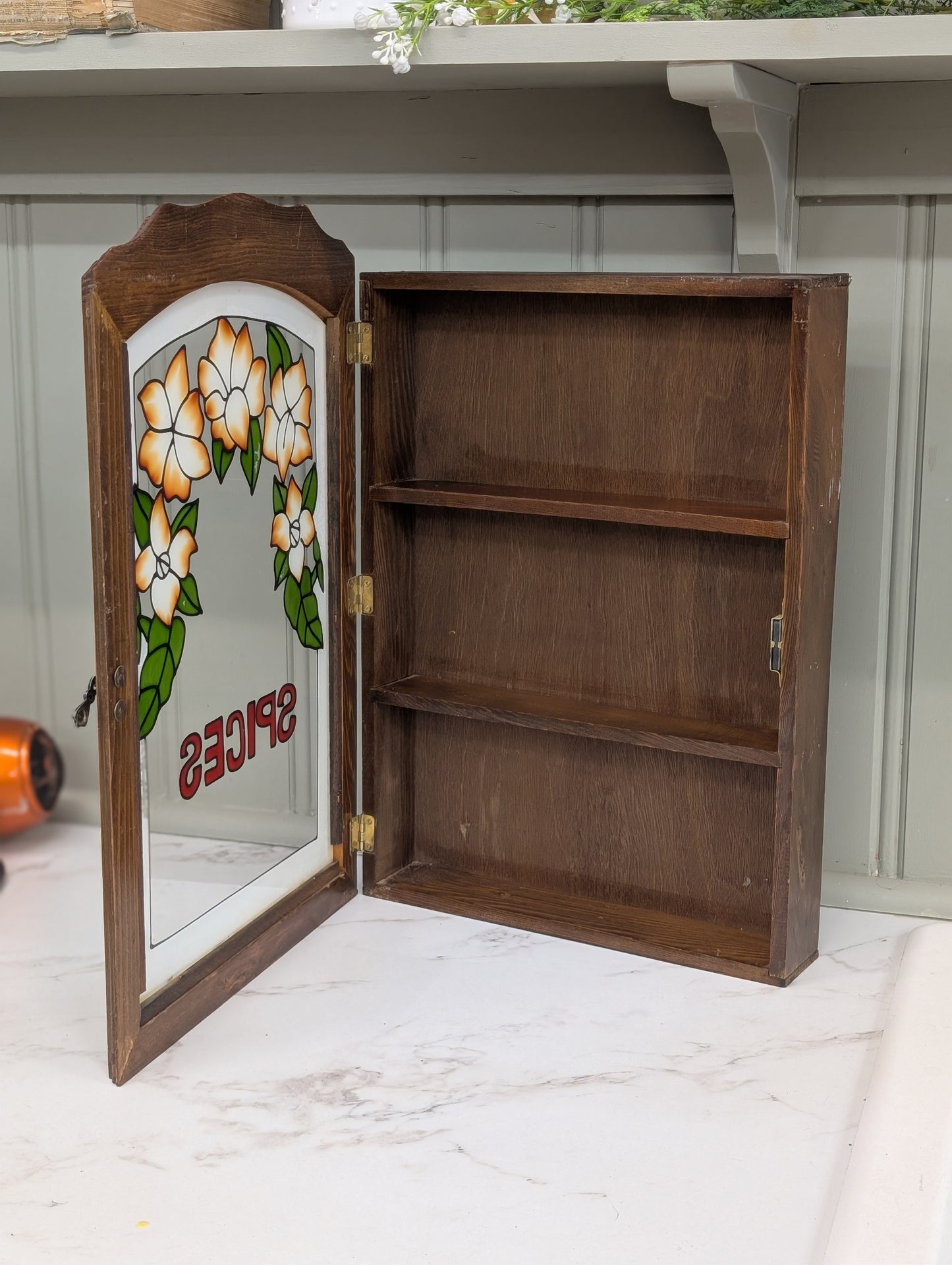Wooden spice cabinet
