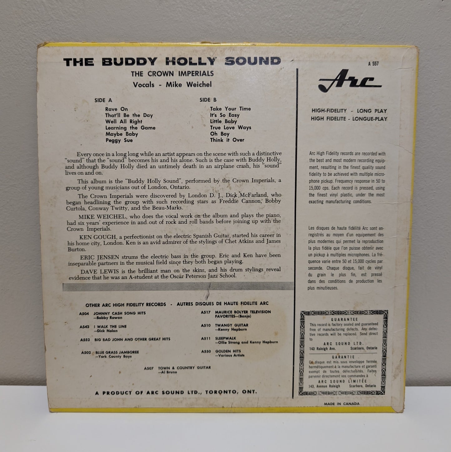 The Crown Imperials - The Buddy Holly Sound LP
