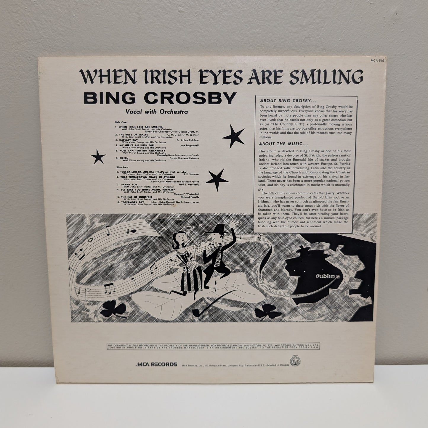 Bing Crosby When Irish Eyes Are Smiling LP