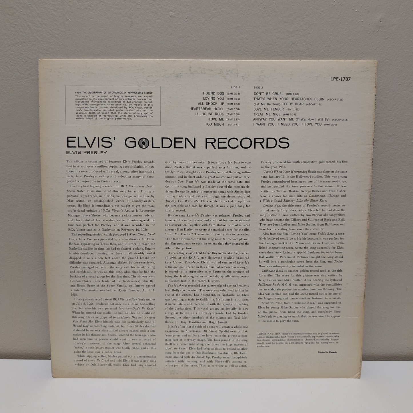 Elvis' Golden Records LP