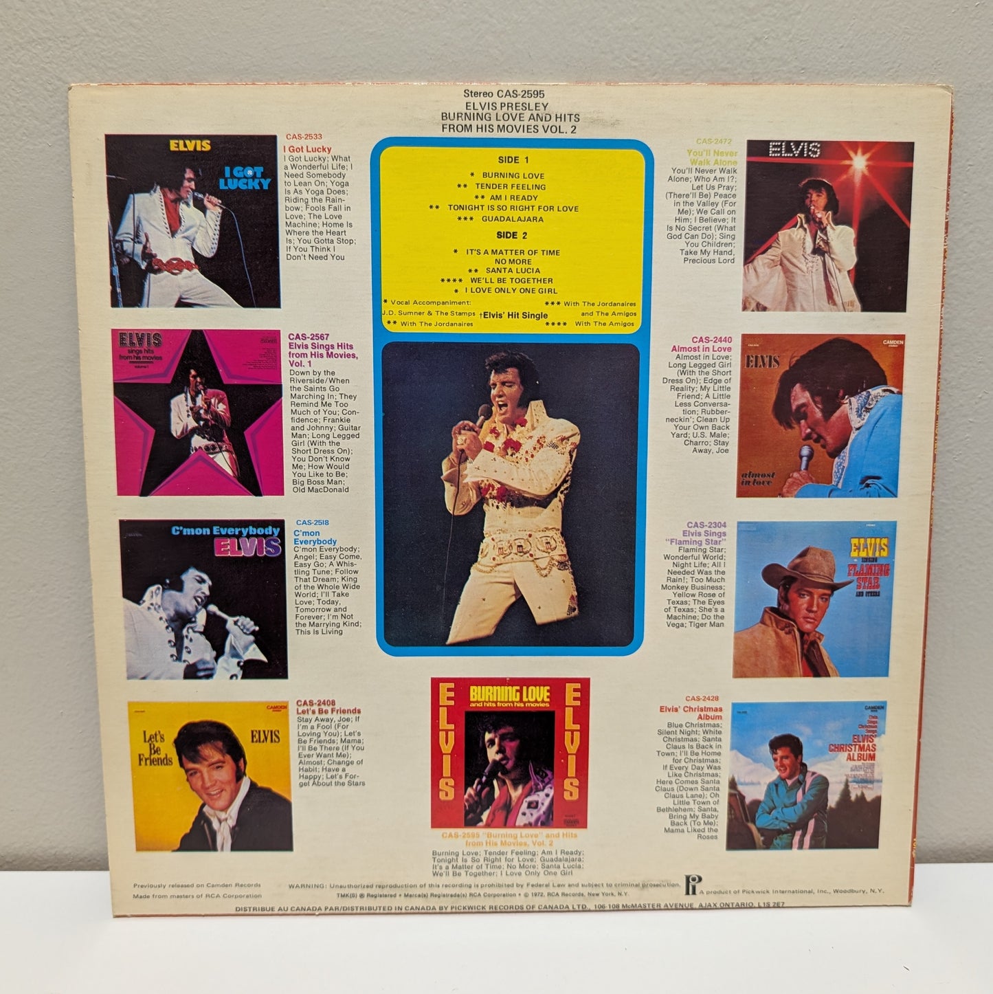Elvis Presley Burning Love & Hits From His Movies LP