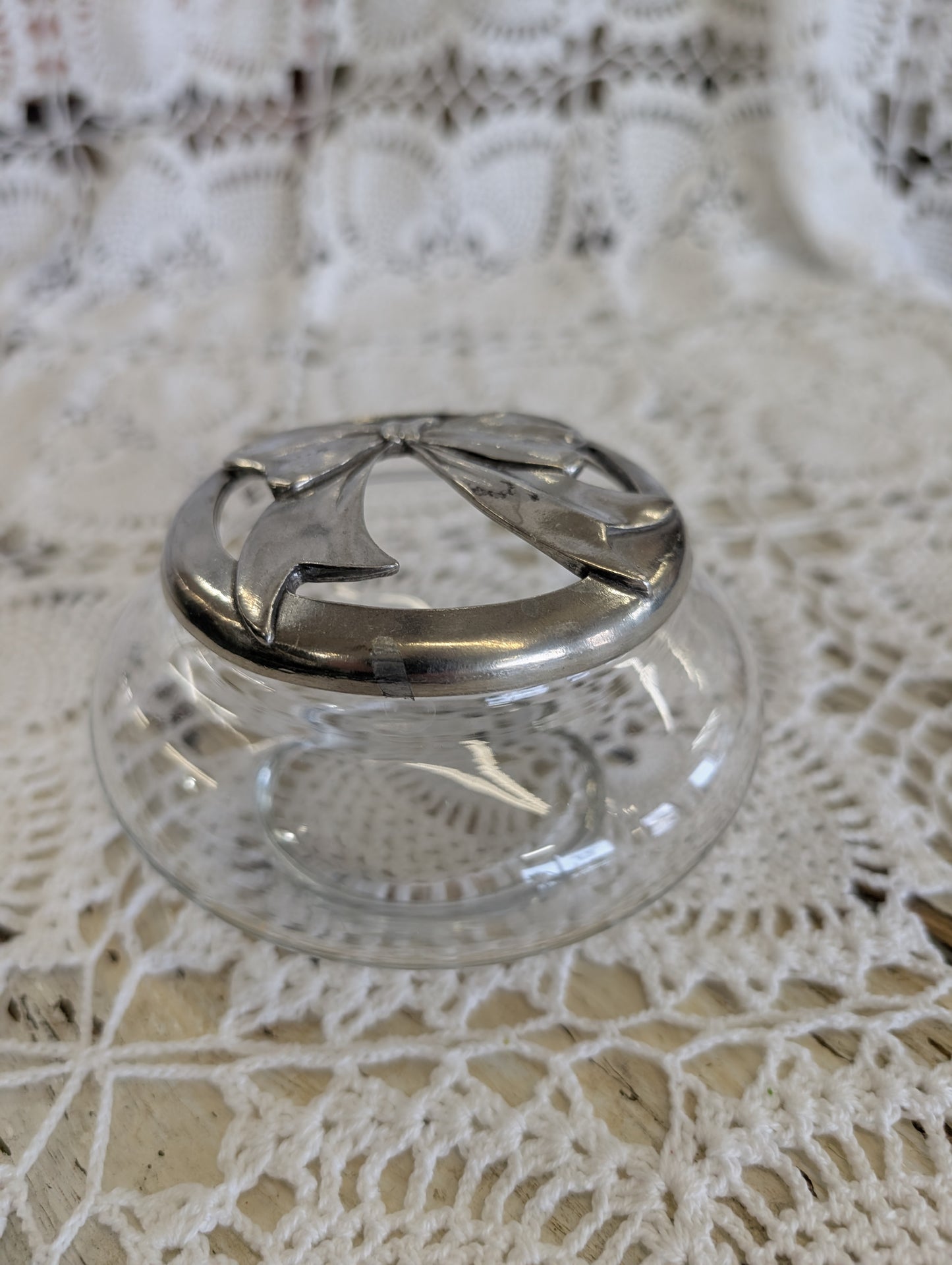 Bow Pewter Potpourri Bowl