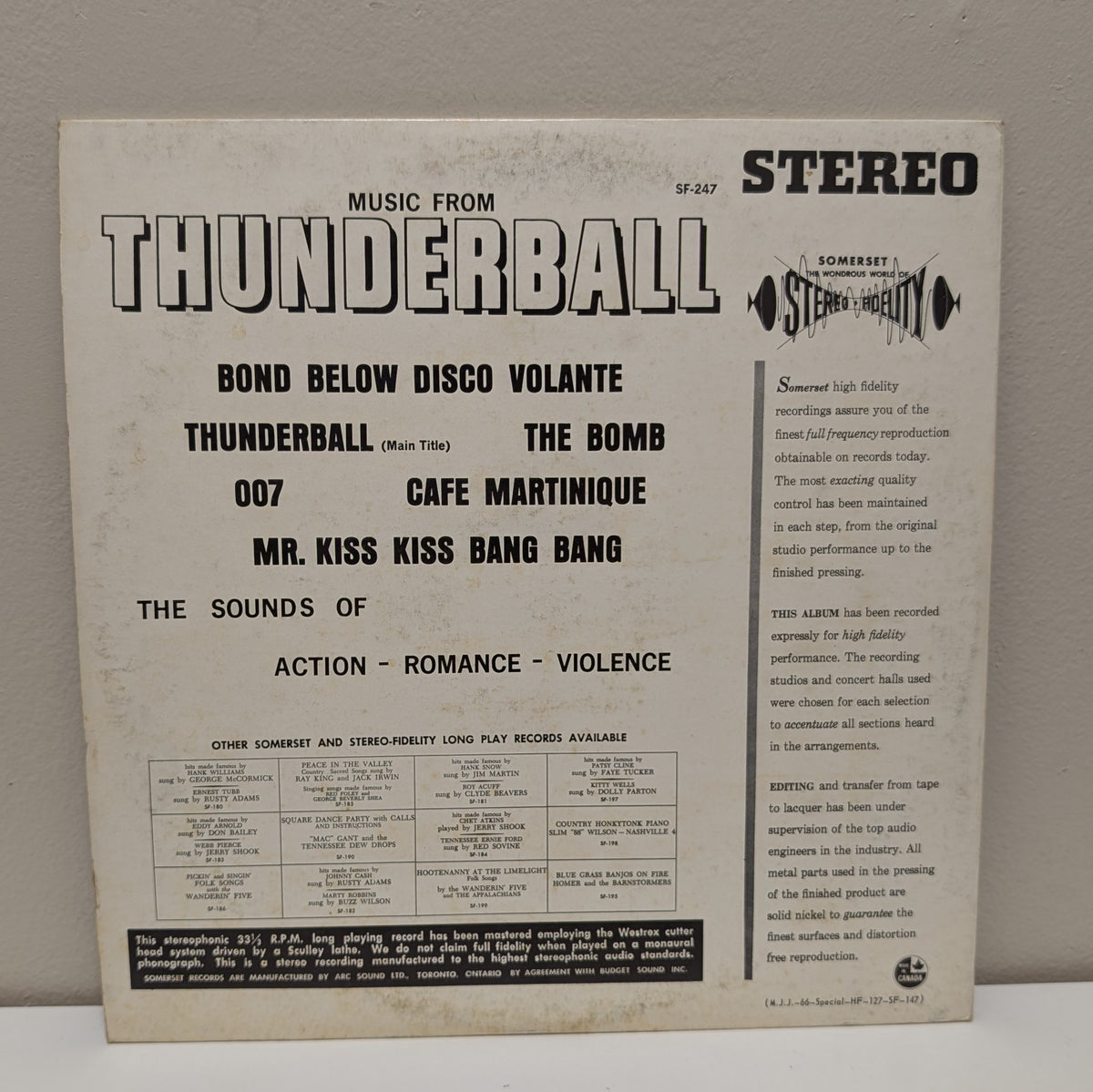 Music From Thunderball LP