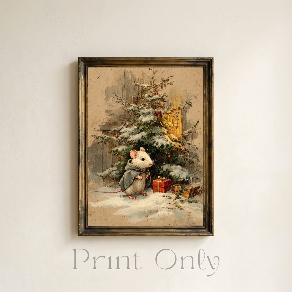 Mouse Christmas Tree Print